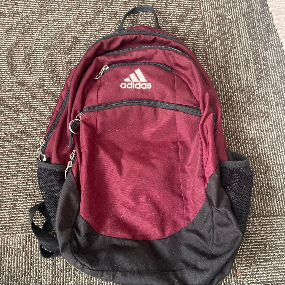 Adidas Black and Burgundy Backpack